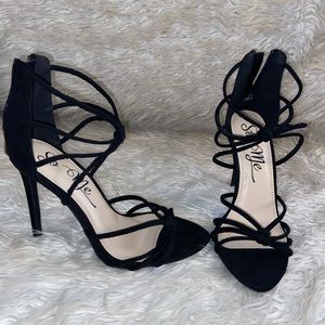 Black strappy heels